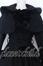 画像2: Victorian maiden / フードケープ付エレガントコート  ブラック O-25-12-05-006-CL-CO-OW-OS (2)