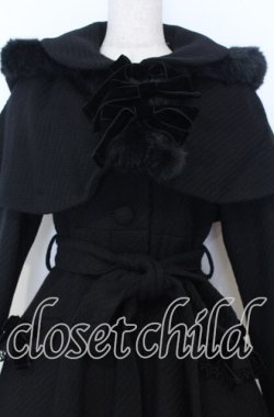 画像2: Victorian maiden / フードケープ付エレガントコート  ブラック O-25-12-05-006-CL-CO-OW-OS