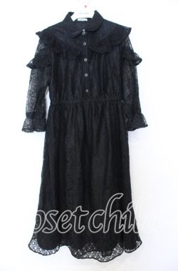 画像1: axes femme / 総レースワンピース  クロ O-25-12-05-071-AX-OP-IG-OS