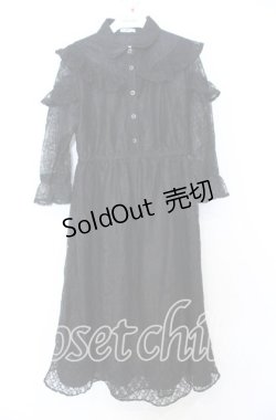 画像1: axes femme / 総レースワンピース  クロ O-25-12-05-071-AX-OP-IG-OS