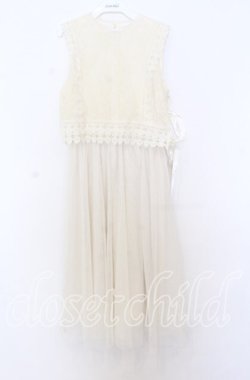 画像1: axes femme / レースチュールワンピース  オフ O-25-12-05-073-AX-OP-IG-OS