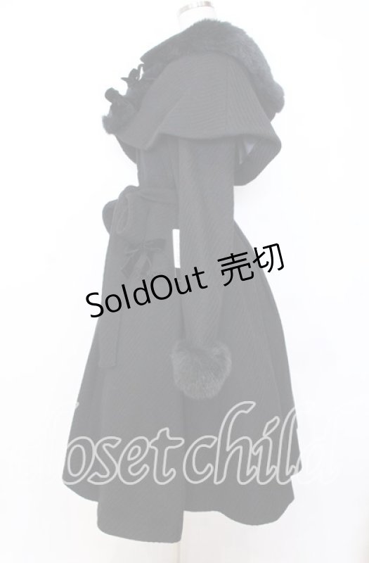 画像3: Victorian maiden / フードケープ付エレガントコート  ブラック O-25-12-05-006-CL-CO-OW-OS (3)