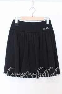 MILK / ロゴ刺繍裏毛スカート  クロ O-25-12-05-077-ML-SK-IG-OS