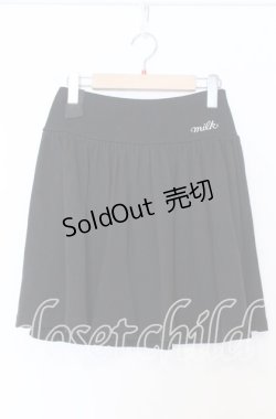 画像1: MILK / ロゴ刺繍裏毛スカート  クロ O-25-12-05-077-ML-SK-IG-ZT369