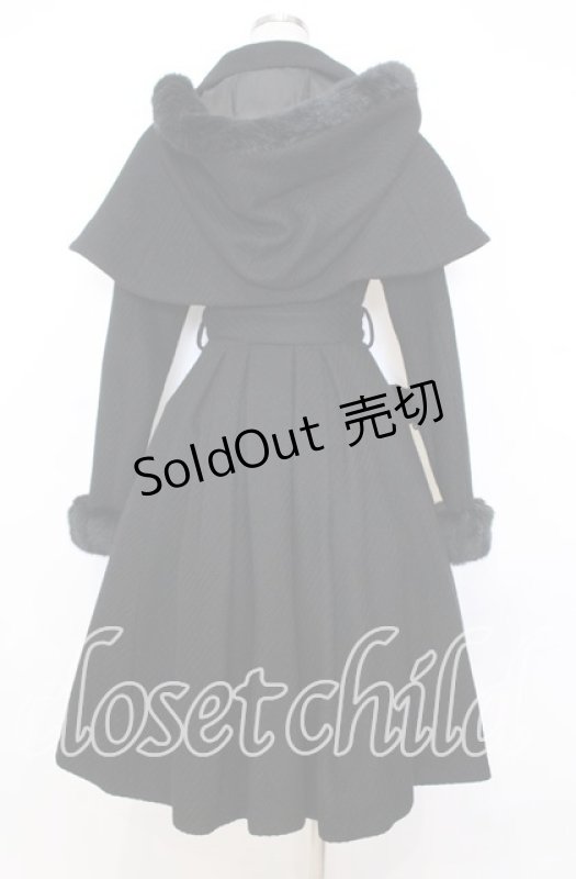 画像4: Victorian maiden / フードケープ付エレガントコート  ブラック O-25-12-05-006-CL-CO-OW-OS (4)