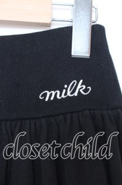 画像2: MILK / ロゴ刺繍裏毛スカート  クロ O-25-12-05-077-ML-SK-IG-OS
