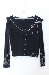 MILK / スカラップフリルカーディガン  クロ×ラベンダー O-25-12-05-078-ML-TO-IG-OS