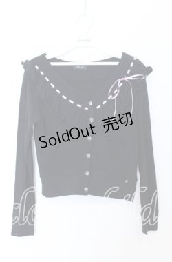 画像1: MILK / スカラップフリルカーディガン  クロ×ラベンダー O-25-12-05-078-ML-TO-IG-OS