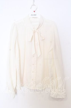 画像1: axes femme / ボウタイブラウス  オフ O-25-12-05-080-AX-BL-IG-OS