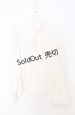 画像1: axes femme / ボウタイブラウス  オフ O-25-12-05-080-AX-BL-IG-OS