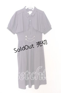 画像1: axes femme / ハイウエストフラシ半袖ワンピース  パープル O-25-12-05-081-AX-OP-IG-OS