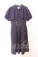 画像1: axes femme / ハイウエストフラシ半袖ワンピース  パープル O-25-12-05-081-AX-OP-IG-OS (1)