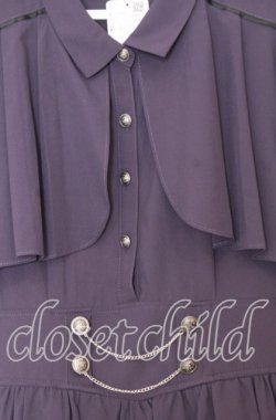 画像2: axes femme / ハイウエストフラシ半袖ワンピース  パープル O-25-12-05-081-AX-OP-IG-OS