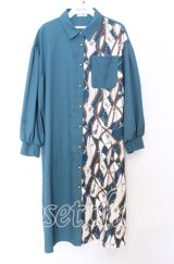 axes femme / スカーフ切替シャツワンピース  グリーン O-25-12-05-082-AX-OP-IG-OS