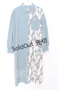 axes femme / スカーフ切替シャツワンピース  グリーン O-25-12-05-082-AX-OP-IG-OS