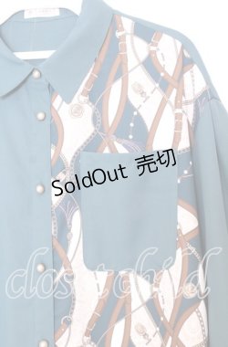 画像2: axes femme / スカーフ切替シャツワンピース  グリーン O-25-12-05-082-AX-OP-IG-OS