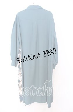 画像3: axes femme / スカーフ切替シャツワンピース  グリーン O-25-12-05-082-AX-OP-IG-OS