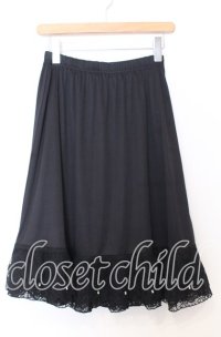axes femme / レース重ねペチスカート  クロ O-25-12-05-083-AX-SK-IG-OS