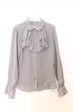 画像1: axes femme / ラッフルフリルブラウス  グレー O-25-12-05-084-AX-BL-IG-OS