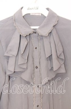 画像2: axes femme / ラッフルフリルブラウス  グレー O-25-12-05-084-AX-BL-IG-OS