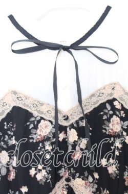 画像2: axes femme / ビスチェ切替バラ柄ワンピース Ｍ クロ×アイボリー O-25-12-05-085-AX-OP-IG-OS