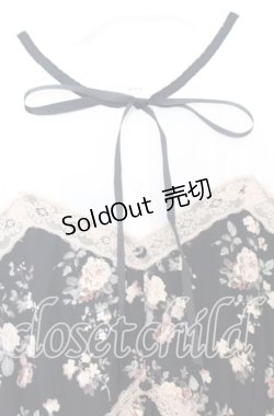 画像2: axes femme / ビスチェ切替バラ柄ワンピース Ｍ クロ×アイボリー O-25-12-05-085-AX-OP-IG-OS