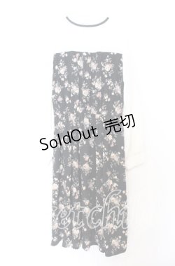 画像3: axes femme / ビスチェ切替バラ柄ワンピース Ｍ クロ×アイボリー O-25-12-05-085-AX-OP-IG-OS