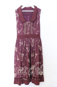 axes femme / 懐かしの物語ワンピース  ワイン O-25-12-05-087-AX-OP-IG-OS