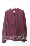 axes femme / プチハイネックブラウス  ワイン O-25-12-05-088-AX-BL-IG-OS
