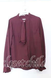 axes femme / プチハイネックブラウス  ワイン O-25-12-05-088-AX-BL-IG-OS