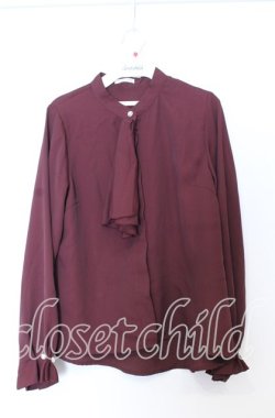 画像1: axes femme / プチハイネックブラウス  ワイン O-25-12-05-088-AX-BL-IG-OS