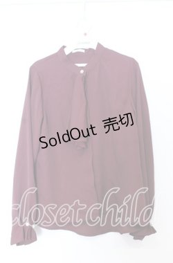 画像1: axes femme / プチハイネックブラウス  ワイン O-25-12-05-088-AX-BL-IG-OS