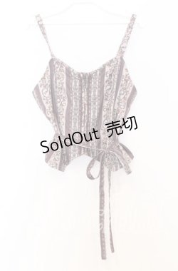 画像1: axes femme / オーナメント縦柄ビスチェ  ベージュ系 O-25-12-05-089-AX-TO-IG-ZT045