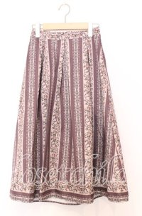 axes femme / オーナメント縦柄スカート  ベージュ系 O-25-12-05-090-AX-BL-IG-OS