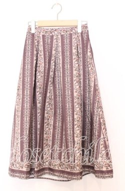 画像1: axes femme / オーナメント縦柄スカート  ベージュ系 O-25-12-05-090-AX-BL-IG-OS