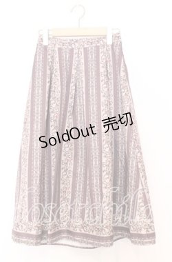 画像1: axes femme / オーナメント縦柄スカート  ベージュ系 O-25-12-05-090-AX-BL-IG-OS