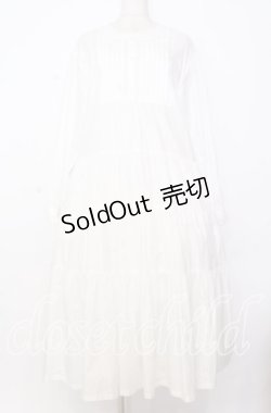 画像1: PINK HOUSE / ティアードワンピース  ブロード・シロ O-25-12-05-010-LO-OP-IG-OS