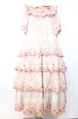PINK HOUSE / バラ園うさぎプリントパッチワークワンピース  ピンク O-25-12-05-011-LO-OP-IG-OS