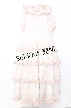 画像1: PINK HOUSE / バラ園うさぎプリントパッチワークワンピース  ピンク O-25-12-05-011-LO-OP-IG-OS