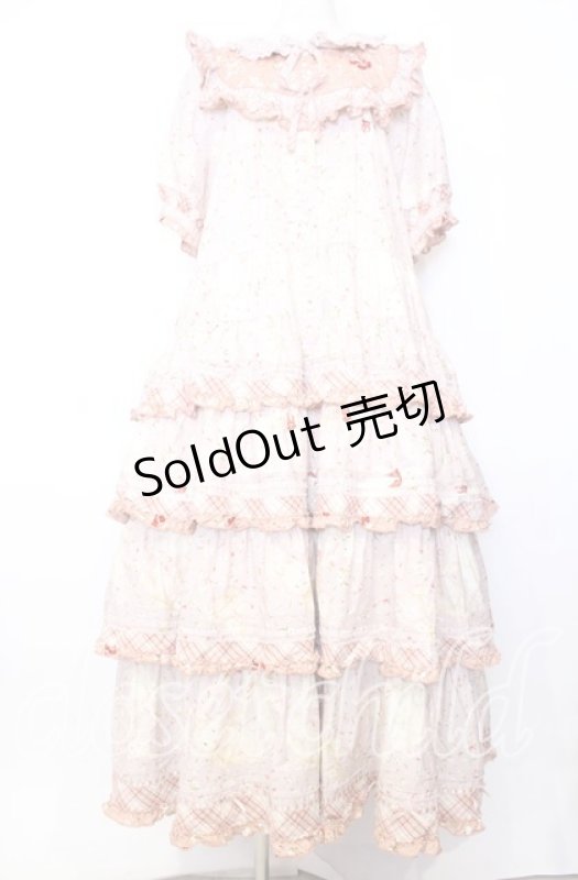 画像1: PINK HOUSE / バラ園うさぎプリントパッチワークワンピース  ピンク O-25-12-05-011-LO-OP-IG-OS (1)