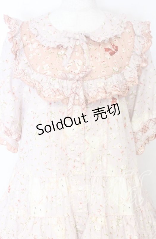 画像2: PINK HOUSE / バラ園うさぎプリントパッチワークワンピース  ピンク O-25-12-05-011-LO-OP-IG-OS (2)