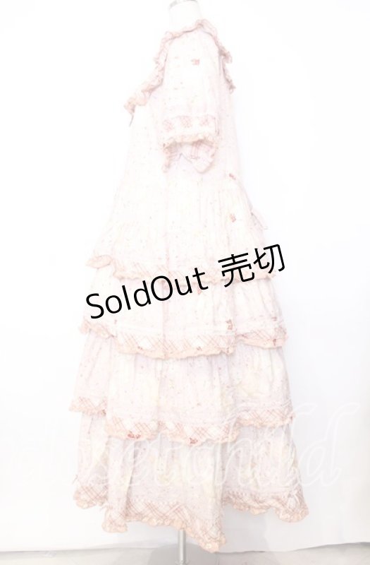 画像4: PINK HOUSE / バラ園うさぎプリントパッチワークワンピース  ピンク O-25-12-05-011-LO-OP-IG-OS (4)