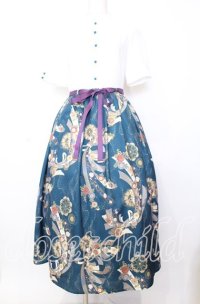 axes femme / 燦爛柄ワンピース  シロ×グリーン O-25-12-05-012-AX-OP-IG-OS