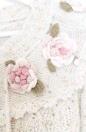 画像2: PINK HOUSE / バラモチーフ付きヨークニットカーディガン  アイボリー O-25-12-05-017-LO-OP-IG-OS (2)