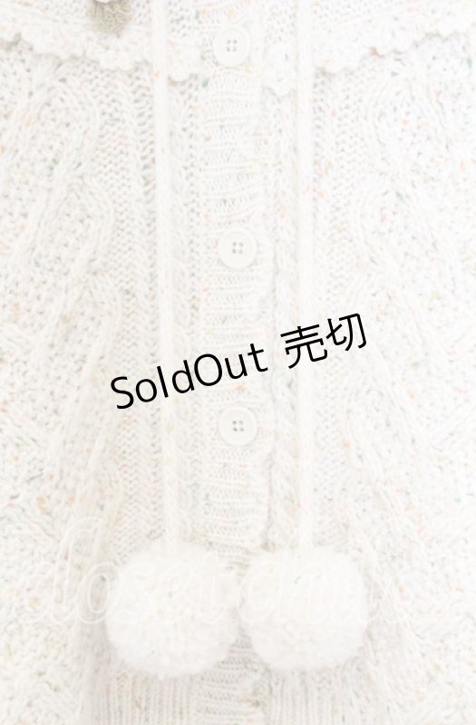 画像3: PINK HOUSE / バラモチーフ付きヨークニットカーディガン  アイボリー O-25-12-05-017-LO-OP-IG-OS (3)