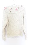 画像4: PINK HOUSE / バラモチーフ付きヨークニットカーディガン  アイボリー O-25-12-05-017-LO-OP-IG-OS (4)