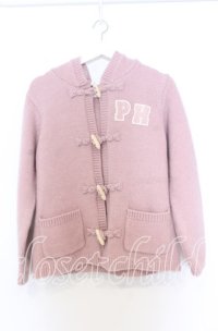 PINK HOUSE / PHロゴワッペン付きフードニットカーディガン  ピンク O-25-12-05-018-LO-TO-IG-OS