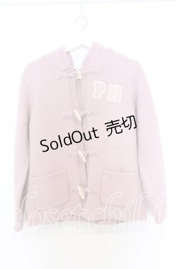 画像1: PINK HOUSE / PHロゴワッペン付きフードニットカーディガン  ピンク O-25-12-05-018-LO-TO-IG-OS