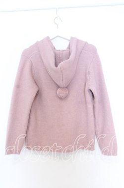 画像3: PINK HOUSE / PHロゴワッペン付きフードニットカーディガン  ピンク O-25-12-05-018-LO-TO-IG-OS