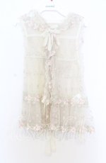 画像1: PINK HOUSE / ローズレース使いフード付きベスト  アイボリー O-25-12-05-019-LO-TO-IG-OS (1)